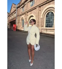 Lillian Khallouf Laff Mini Dress Lemon Size 6 for rent on The Volte - image 1