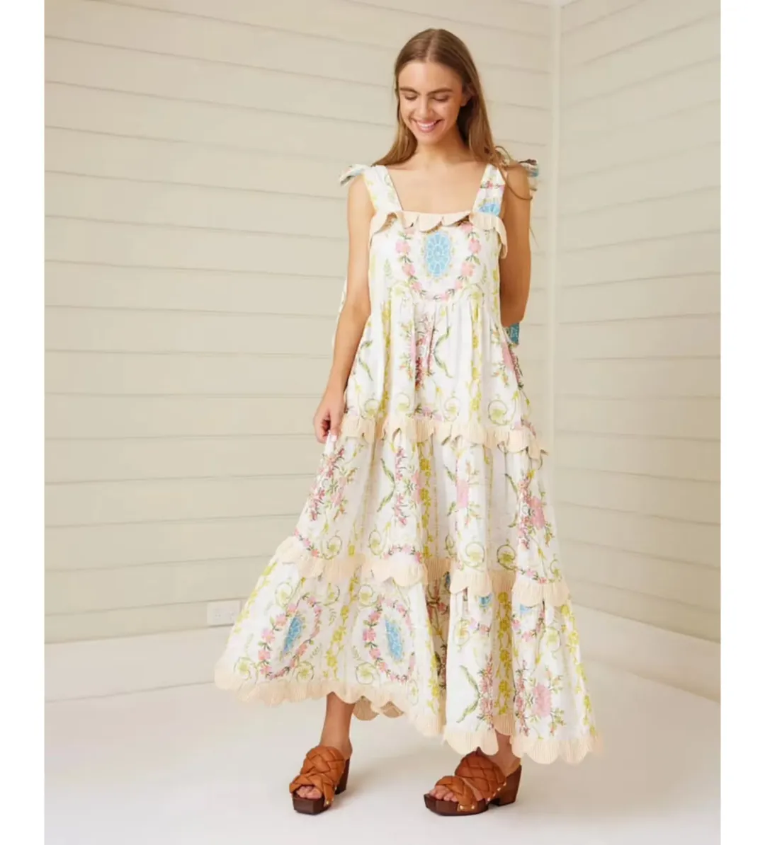 Binny Down The Rabbit Hole Dress in Fluer De Lys Print Size AU 8 for rent on The Volte - main image