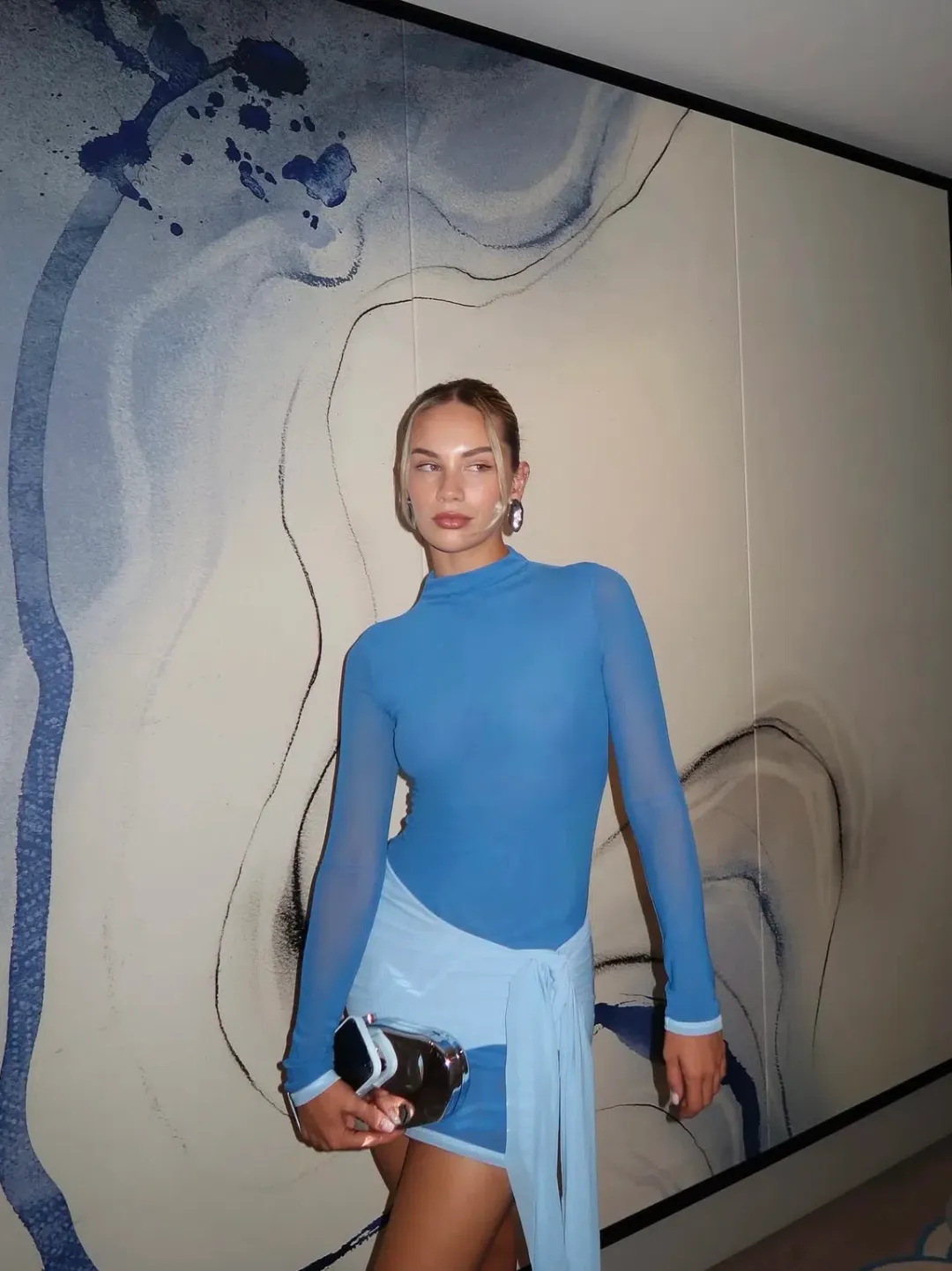 Benni Kingsley Mini Dress Blue Size 10 for rent on The Volte - main image