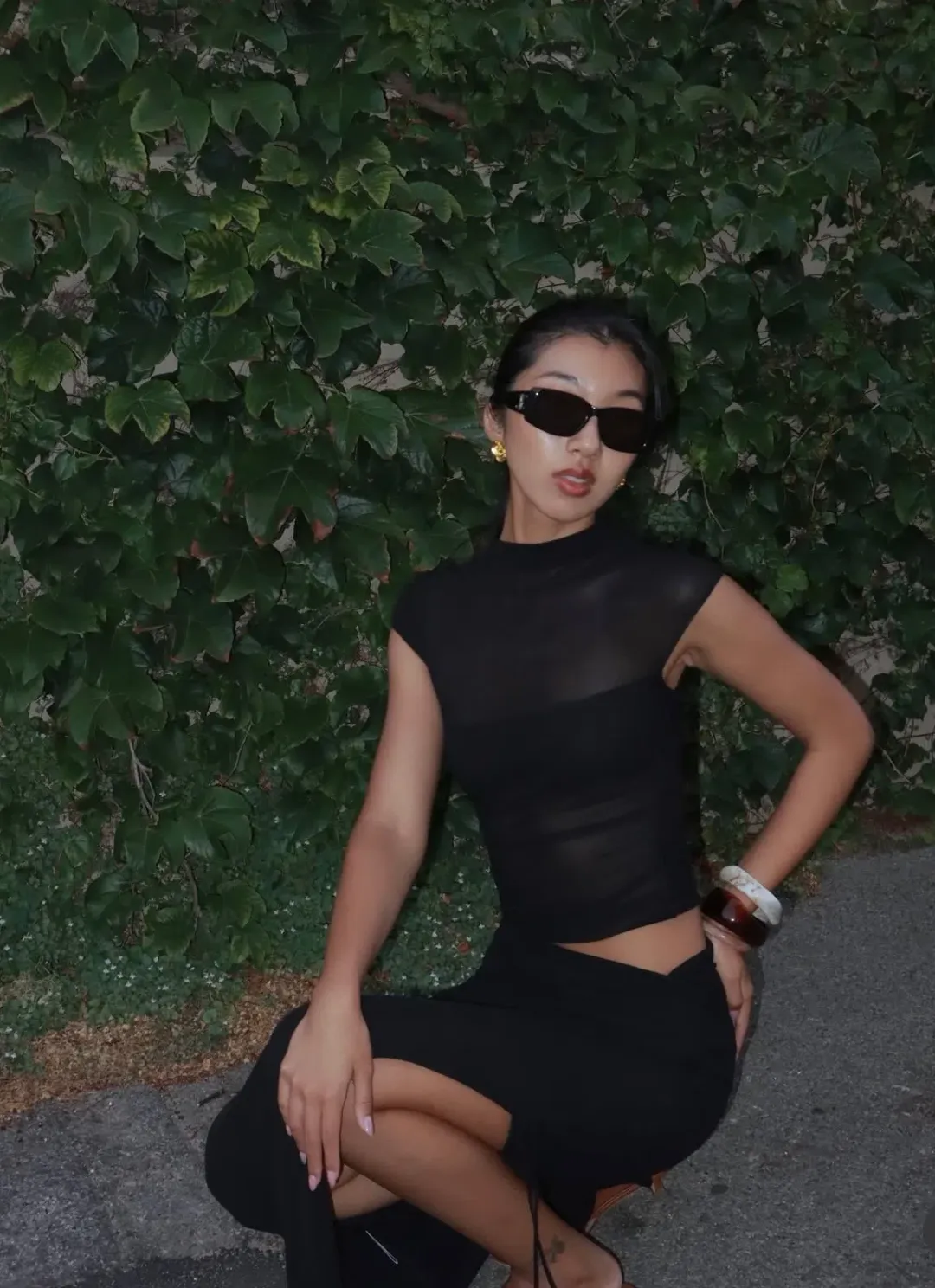 Benni Milo Mesh Maxi Dress- Black- Size AU 12 for rent on The Volte - main image