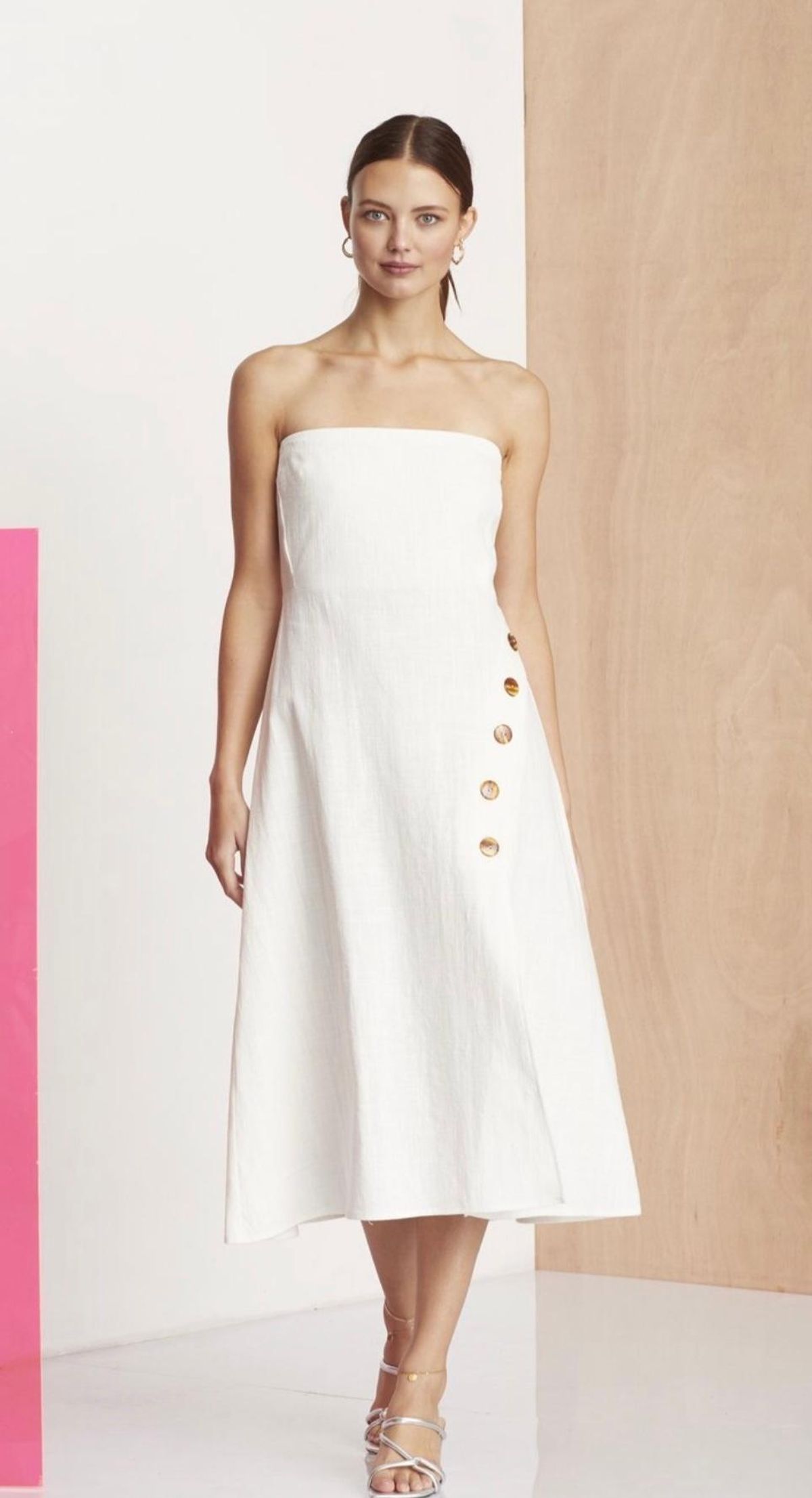 Bec and Bridge White Nathalie Midi Dress Size 12 for rent on The Volte - main image