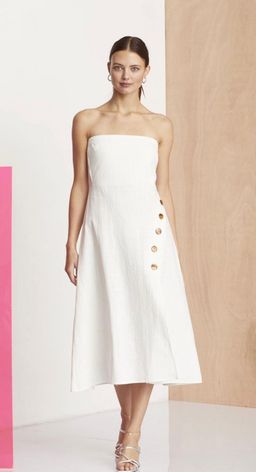 Bec and Bridge White Nathalie Midi Dress Size 12 for rent on The Volte - image 1