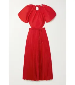 Rebecca Vallance Puff Sleeve Open Back Dress Red Size AU 6 for rent on The Volte - image 4