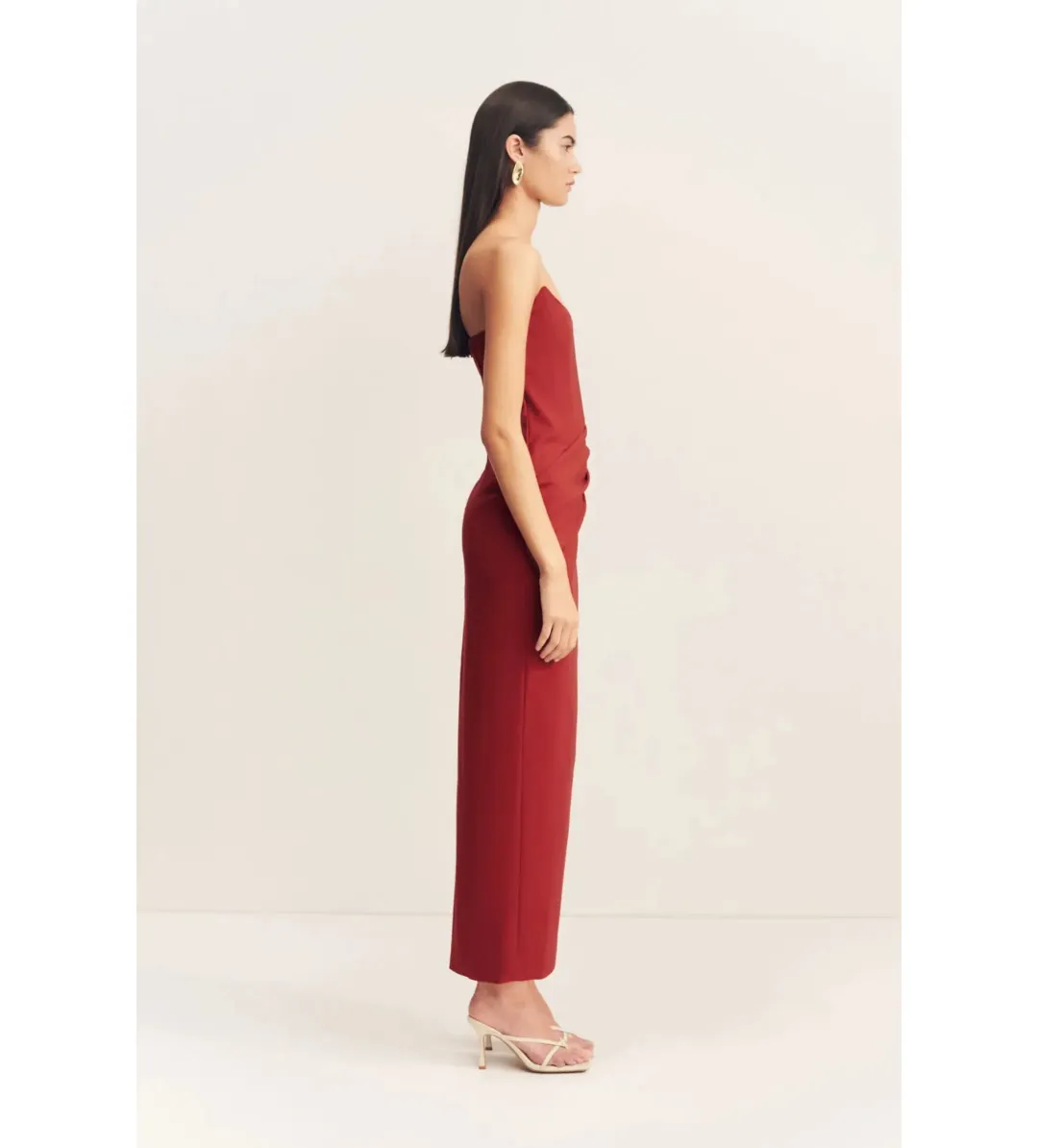 Shona Joy Lani Corset Maxi Dress in Red Dahlia Size AU 10 for rent on The Volte - main image