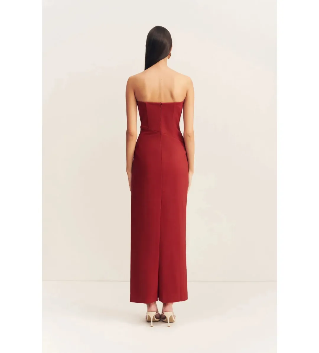 Shona Joy Lani Corset Maxi Dress in Red Dahlia Size AU 10 for rent on The Volte - main image