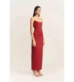 Shona Joy Lani Corset Maxi Dress in Red Dahlia Size AU 10 for rent on The Volte - image 2