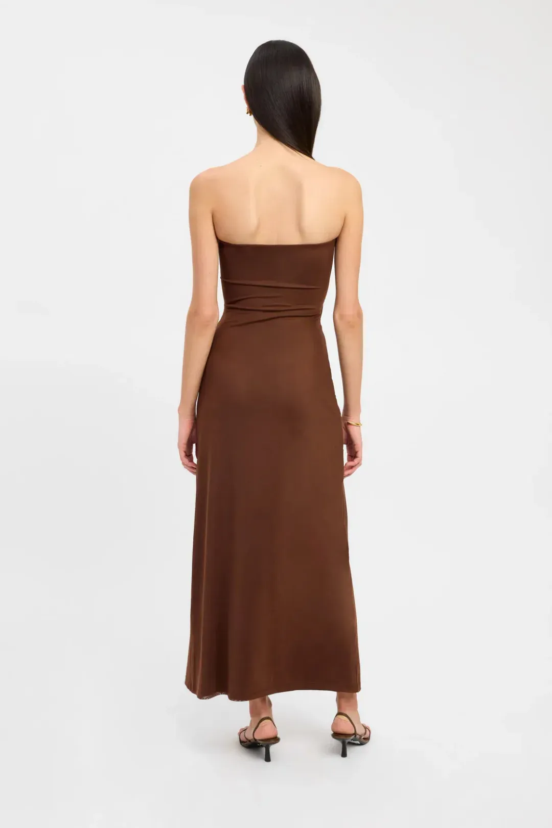 Kookai Bolt Buckle Maxi Dress Brown Size 6 for rent on The Volte - main image