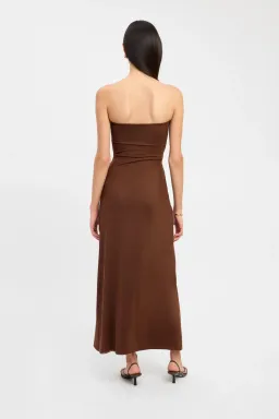 Kookai Bolt Buckle Maxi Dress Brown Size 6 for rent on The Volte - image 2