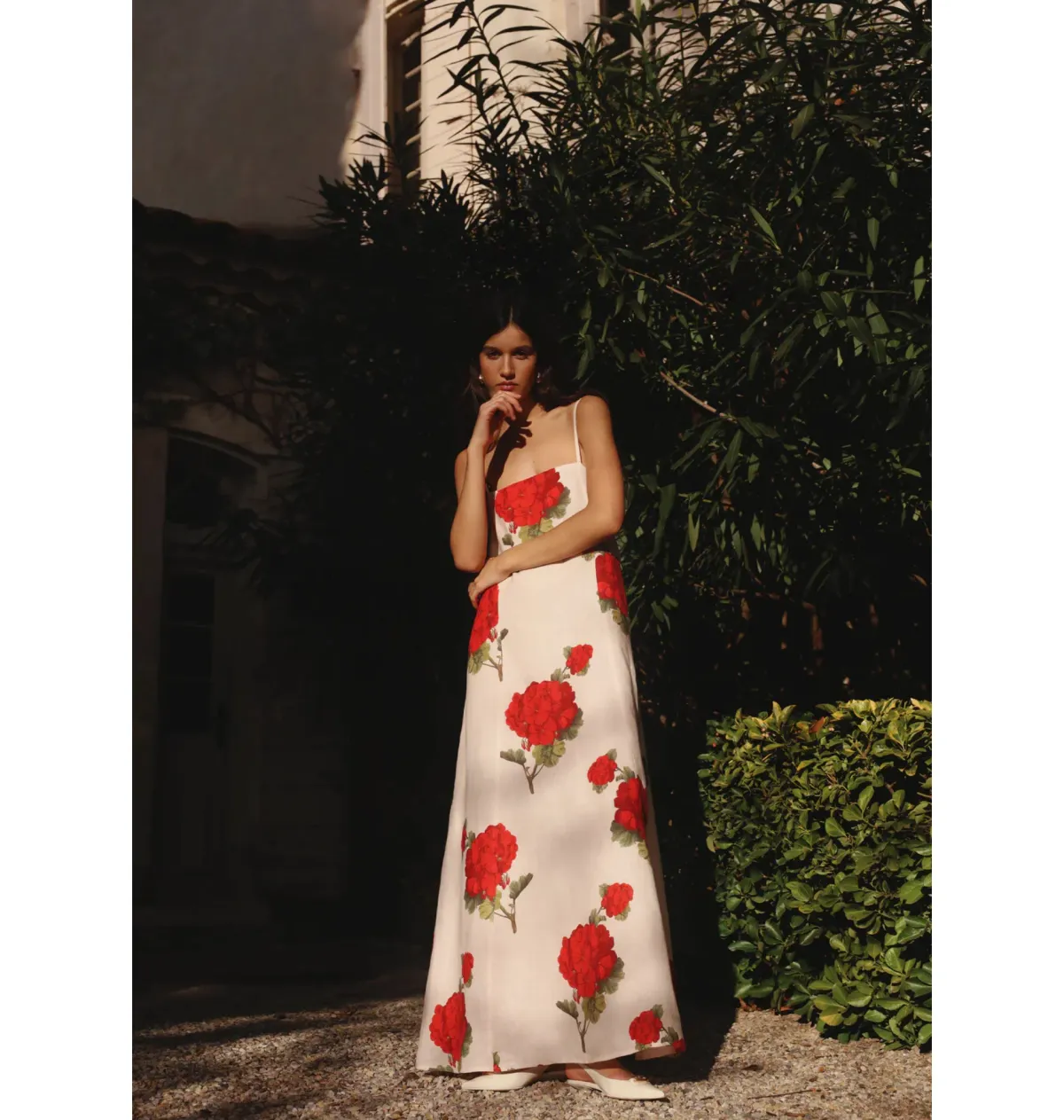 Morton Mac Camilla Dress in Crimson Ivy Size S / AU 8  for rent on The Volte - main image