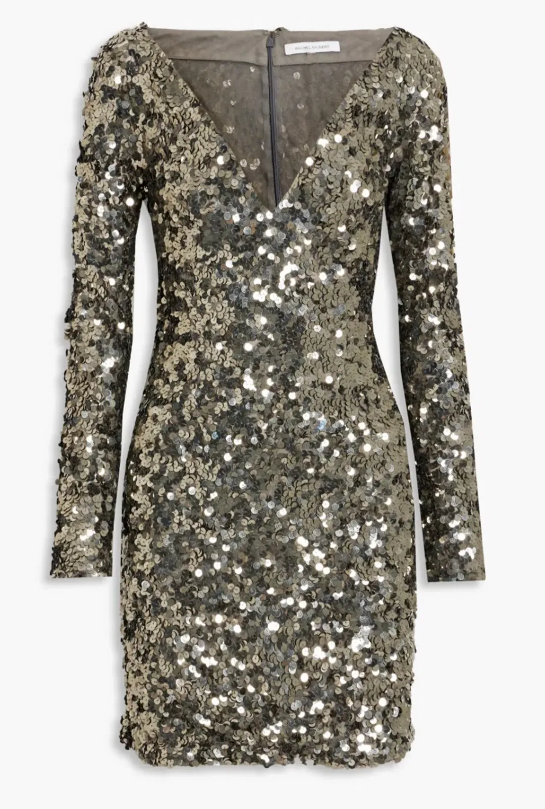 Rachel Gilbert Fleur Mini Dress Gunmetal Sequin Size 5 / AU 16 for rent on The Volte - main image