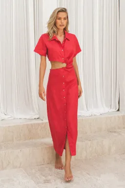 Winona the Label Imara Red Cut Out Dress Size 12 for rent on The Volte - image 1