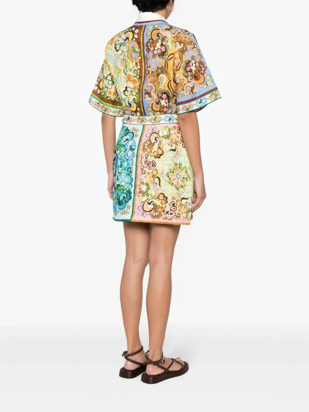 Alemais Dreamer Mini Shirt Dress Multi Print Size 10 for rent on The Volte - main image