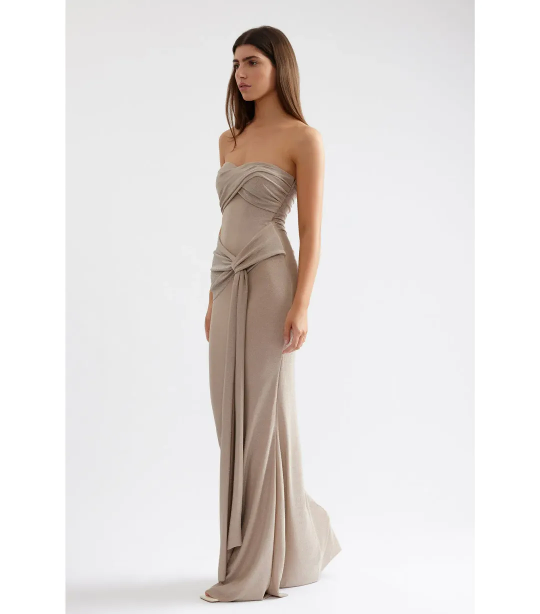Lexi Tiffany Dress Maxi Champagne Size AU 8 for rent on The Volte - main image