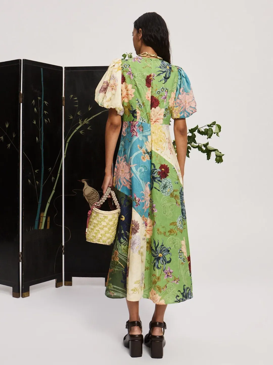 Alemais Avery Spliced Midi Dress Multi Size 10 for rent on The Volte - main image