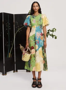 Alemais Avery Spliced Midi Dress Multi Size 10 for rent on The Volte - image 1