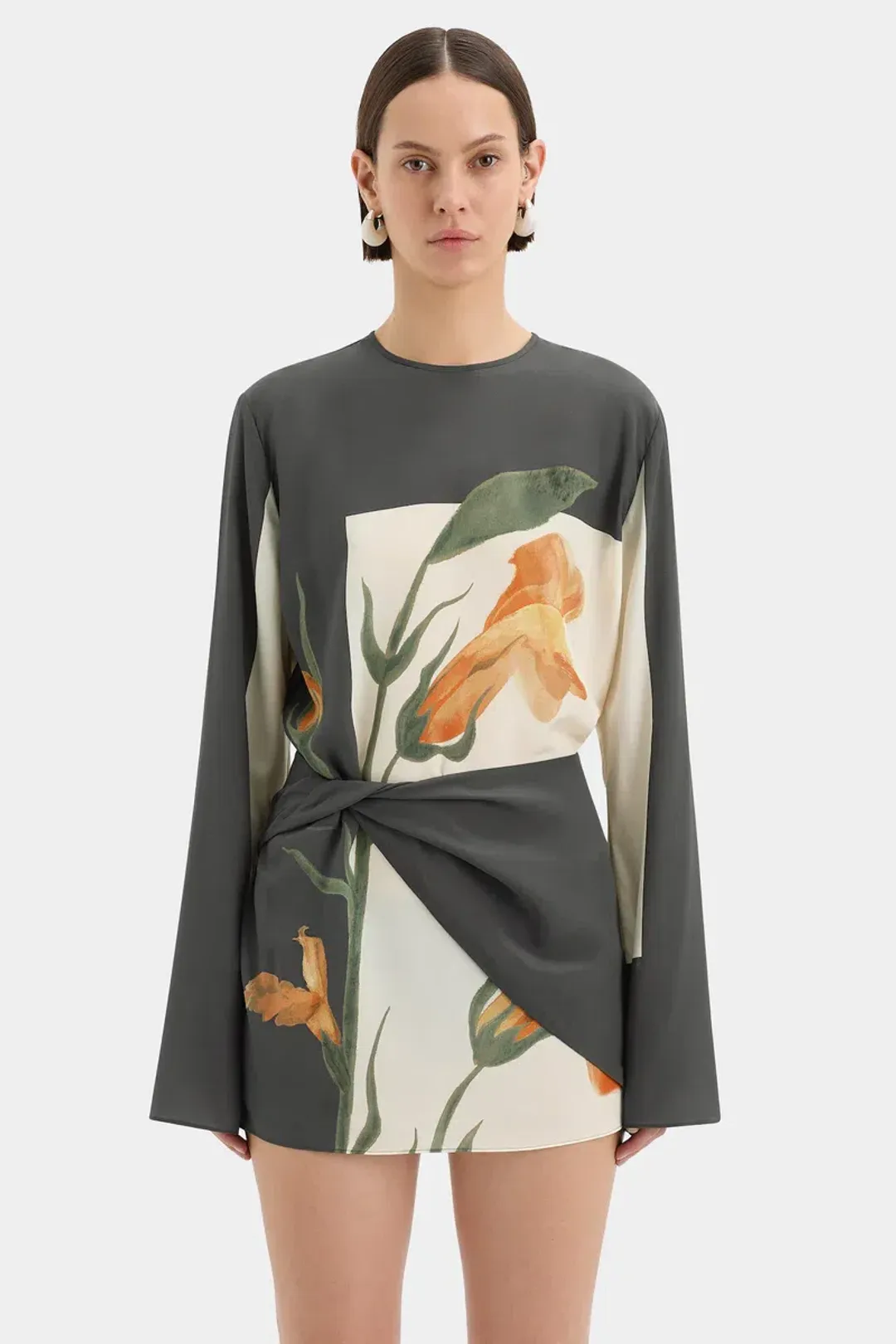 Sir the Label Constance Twist Mini Dress Green Size 10/M for rent on The Volte - main image