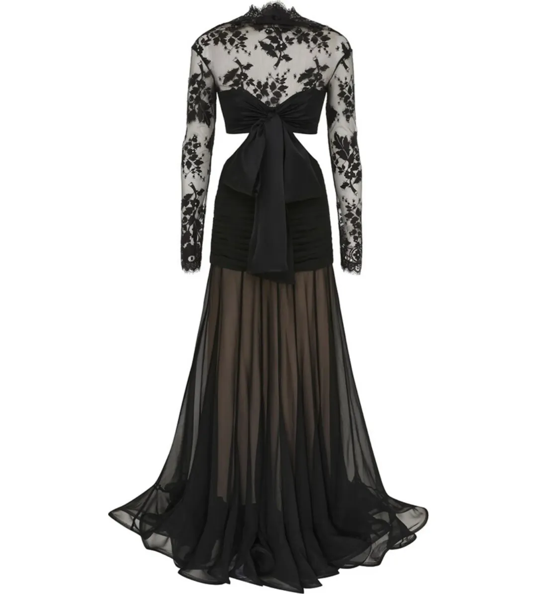 Zimmermann	Illustration Flounce Gown Black Size 0/AU 8  for rent on The Volte - main image