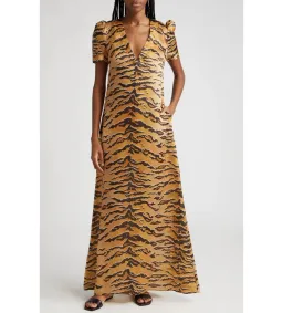 Zimmermann Matchmaker Silk Maxi Dress Tiger-print Size 2/Au 12 for rent on The Volte - image 1
