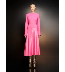 Solace London The Gaia Midi Dress in Pink Size AU 12 for rent on The Volte - image 1