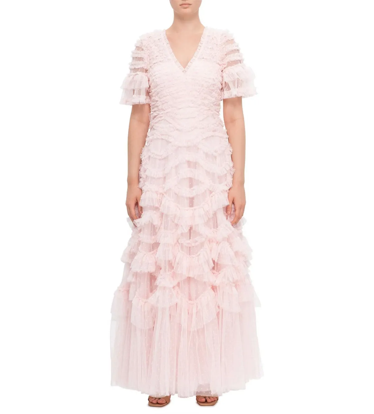 Needle & Thread Phoenix V-neck Gown Pink Size AU8 for rent on The Volte - main image