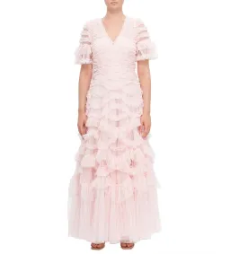 Needle & Thread Phoenix V-neck Gown Pink Size AU8 for rent on The Volte - image 1