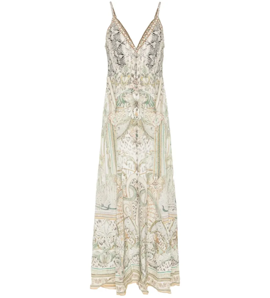 Camilla Tower Tales-print Dress	Ivory Size XXL/Au 16 for rent on The Volte - main image