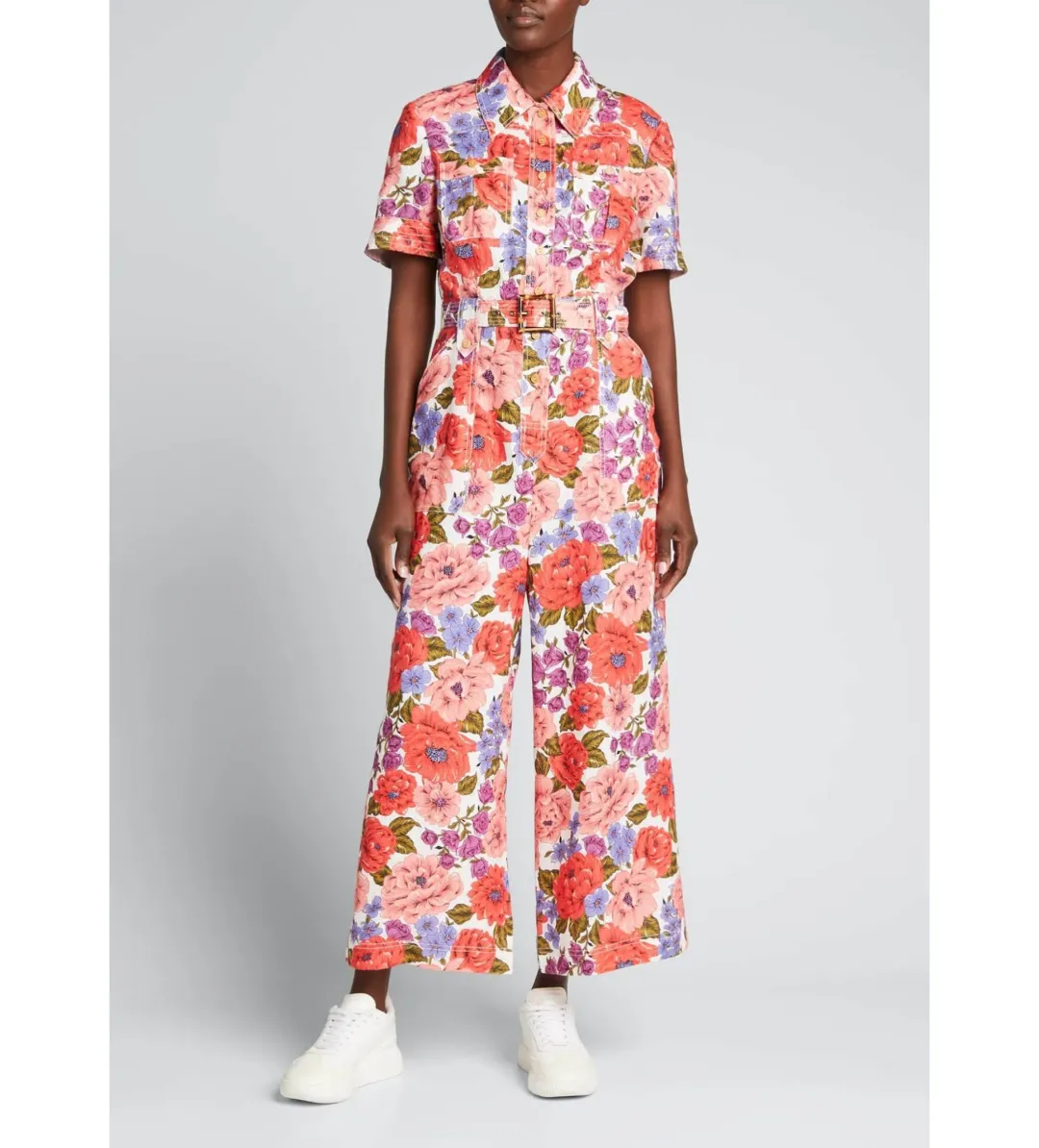 Zimmermann Poppy Belted Safari Jumpsuit Floral Size 0p/Au 6  for rent on The Volte - main image