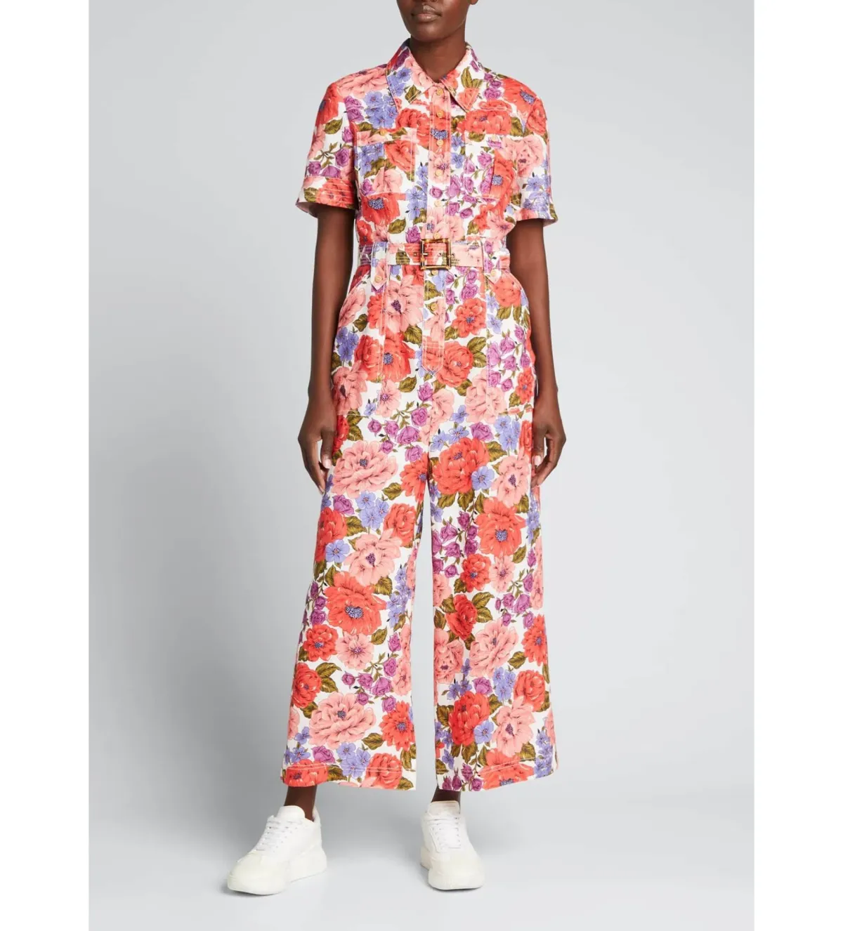 Zimmermann Poppy Belted Safari Jumpsuit Floral Size 0p/Au 6  for rent on The Volte - main image