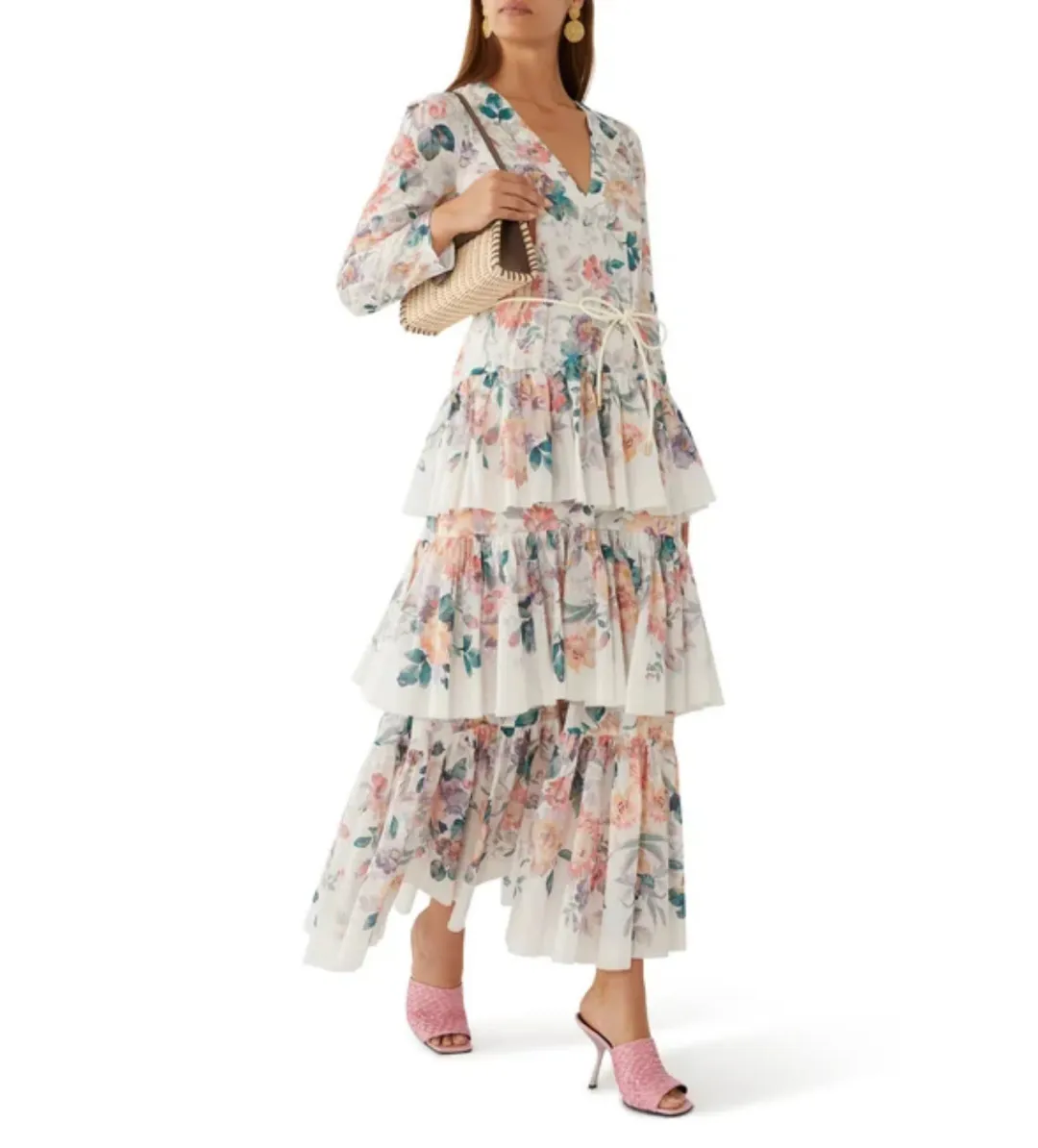 Zimmermann	Acacia Tiered Maxi Dress Mult Size 1/Au 10 for rent on The Volte - main image