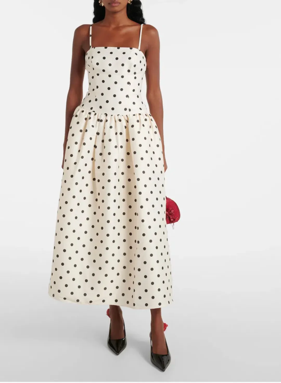 Self Portrait Polka-dot Taffetta Corset Dress Size 12 for rent on The Volte - main image