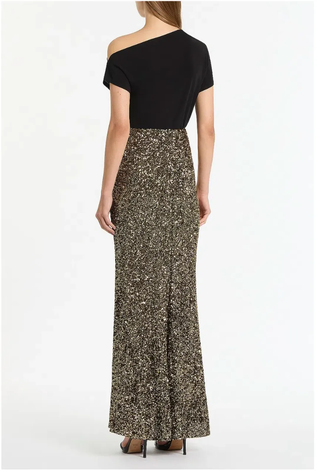 Carla Zampatti Bronze Crushed Sequin Column Skirt Size AU 12 for rent on The Volte - main image
