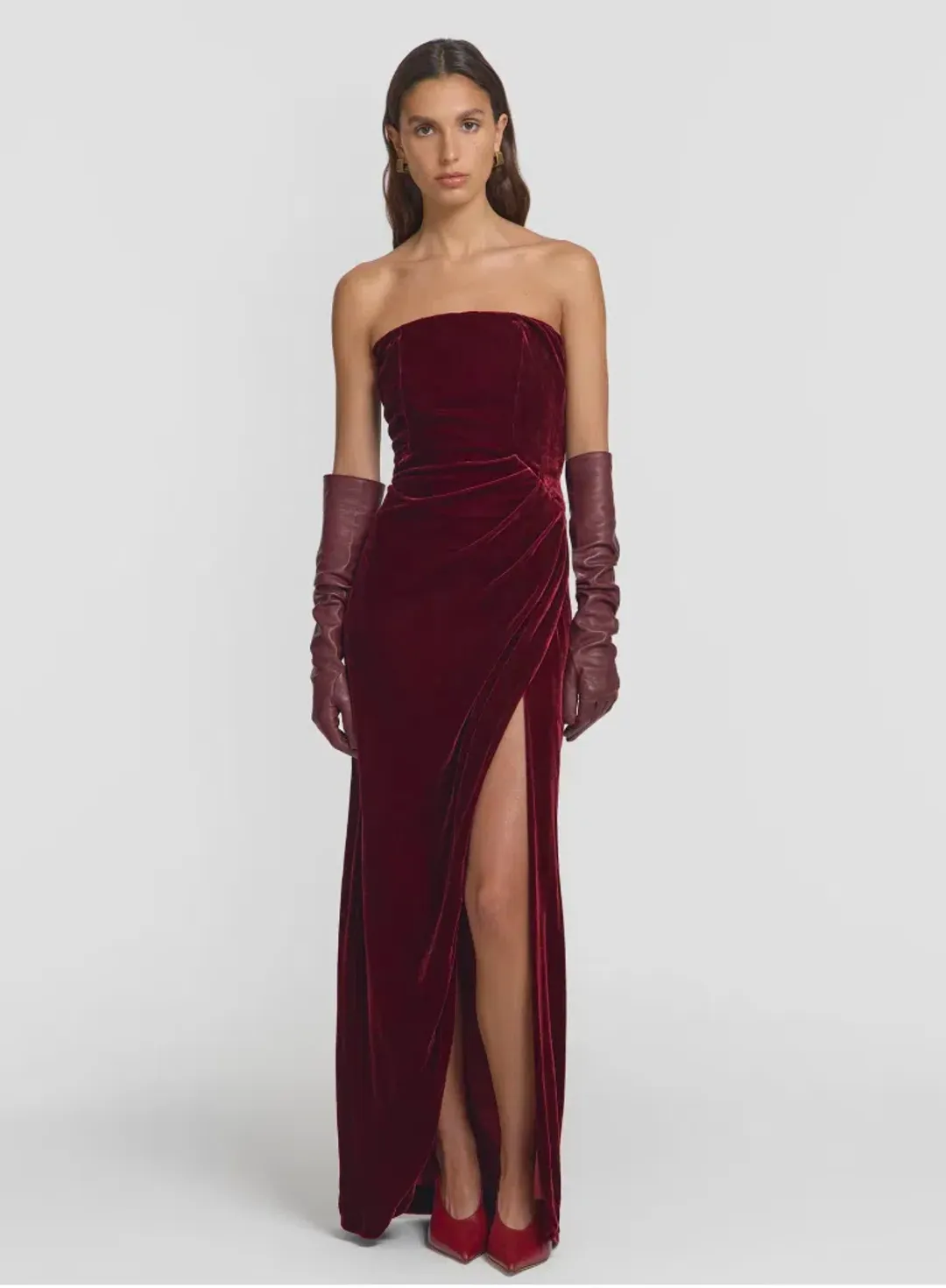 Viktoria & Woods Illustrious Dress in Sangria Size 8  for rent on The Volte - main image