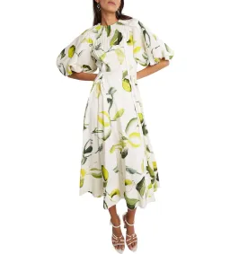 Aje Zest Midi Dress Tropical Lime Print Size AU 12  for rent on The Volte - image 2