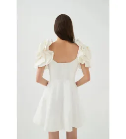 Aje Twyla Mini Dress Ivory Size AU 10 for rent on The Volte - image 3