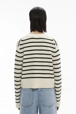 Witchery Boxy Knit Cardigan Black Stripe Size XS / AU 8 for rent on The Volte - image 3