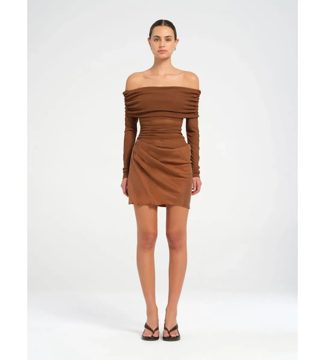 Benni Luca Mini Dress in Cocoa Size 8  for rent on The Volte - main image