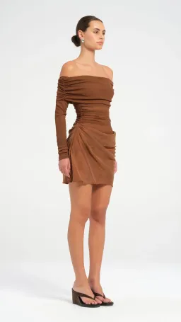 Benni Luca Mini Dress  in Cocoa Size 10 for rent on The Volte - image 2