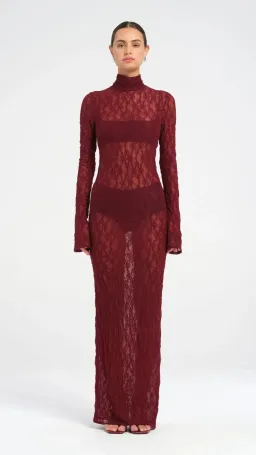Benni Dante Maxi Dress in Maroon Size 8 for rent on The Volte - image 2