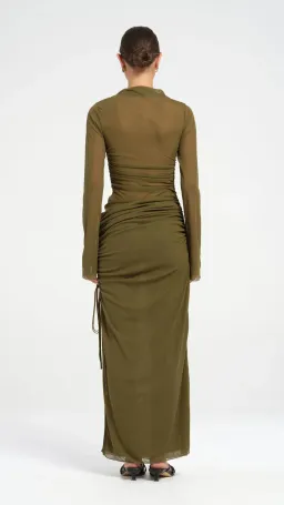 Benni Mable Maxi Dress in Khaki Size 8 for rent on The Volte - image 3