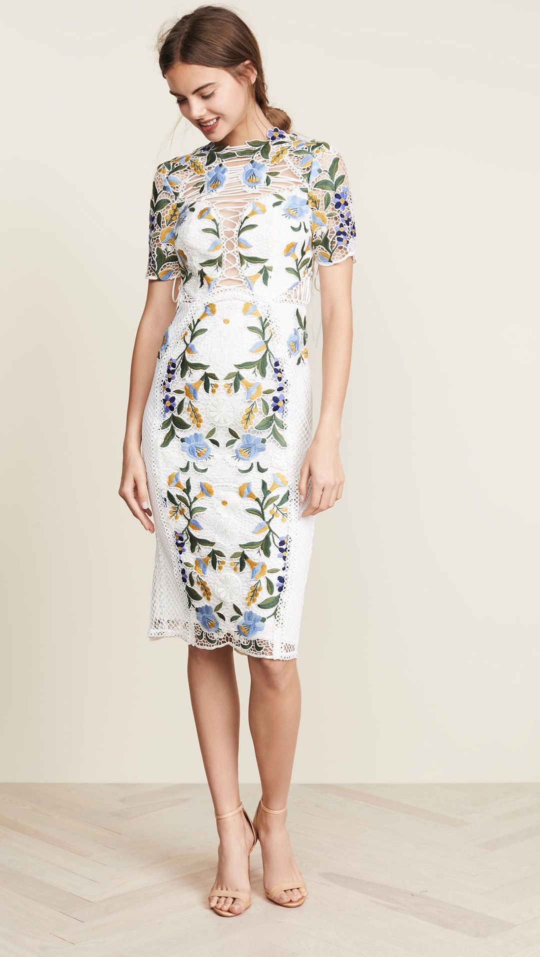 Thurley Vasette Lace Midi Dress Print Size 6 for rent on The Volte - main image