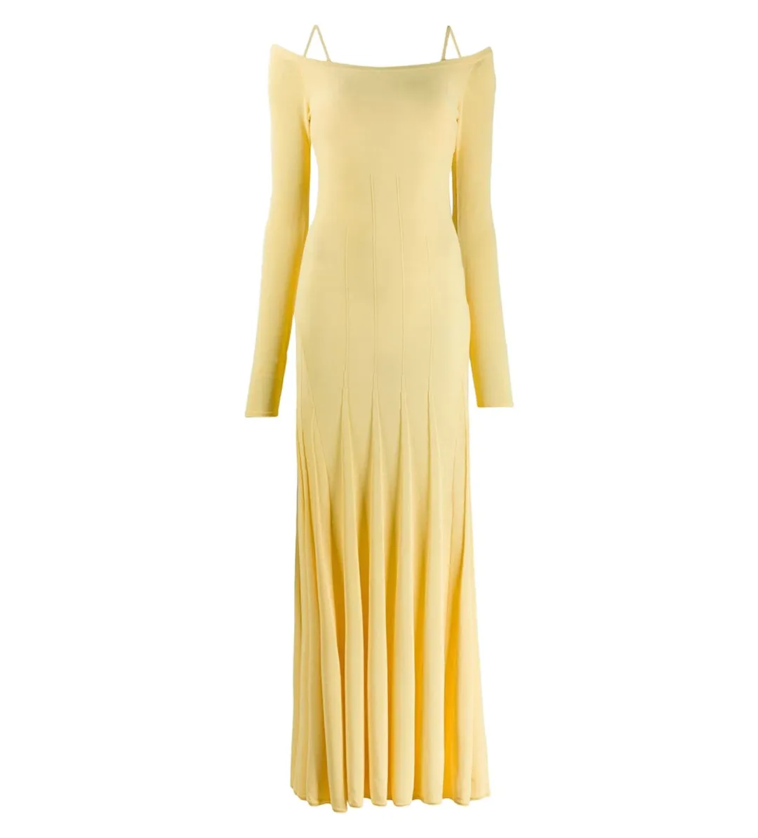 JacquemusLa Robe Maille Valensole Dress Yellow Size 8  for rent on The Volte - main image