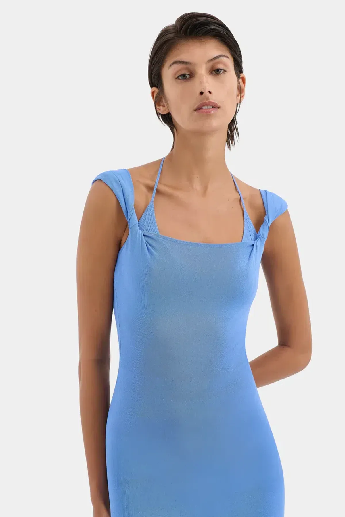 Sir The Label Valejo Halter Dress Blue Size 6 for rent on The Volte - main image