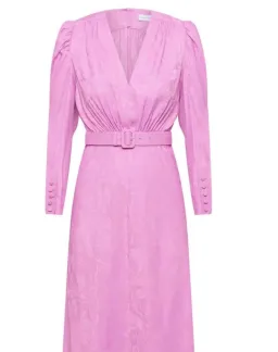 Scanlon Theodore Belted Orchid Midi Dress Pink Size 10 for rent on The Volte - image 2