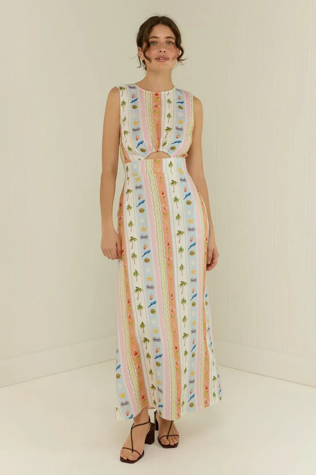 Palm Noosa Ivy Midi Dress Print Size  10 for rent on The Volte - main image