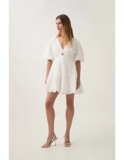 Aje Florential  Swing Mini Dress White Size  8 for rent on The Volte - image 1
