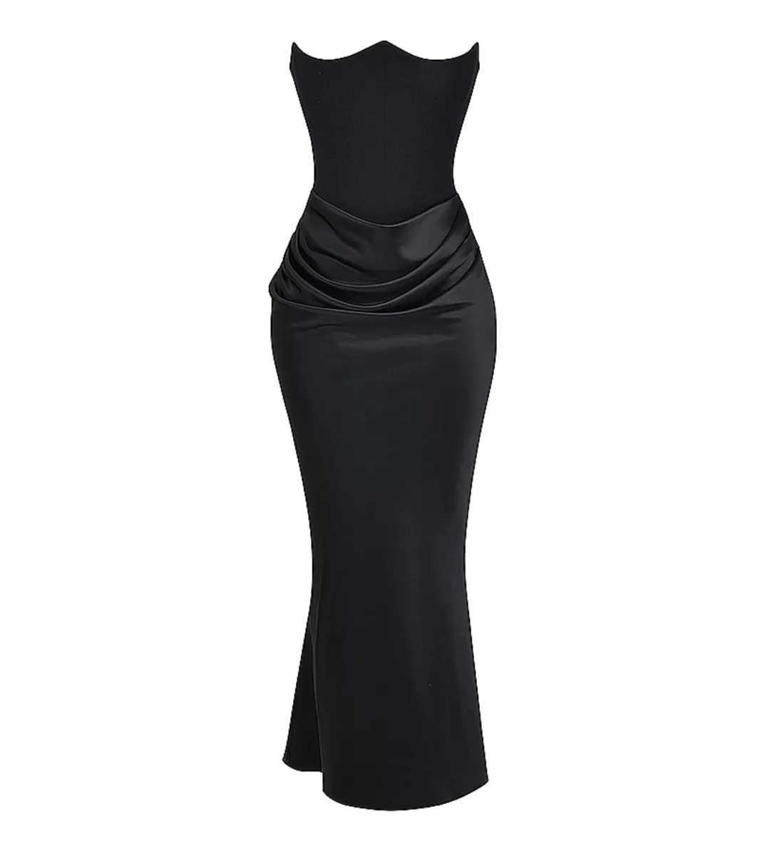 House Of CB Persephone Black Strapless Corset Maxi Dress Size M/10 for rent on The Volte - main image