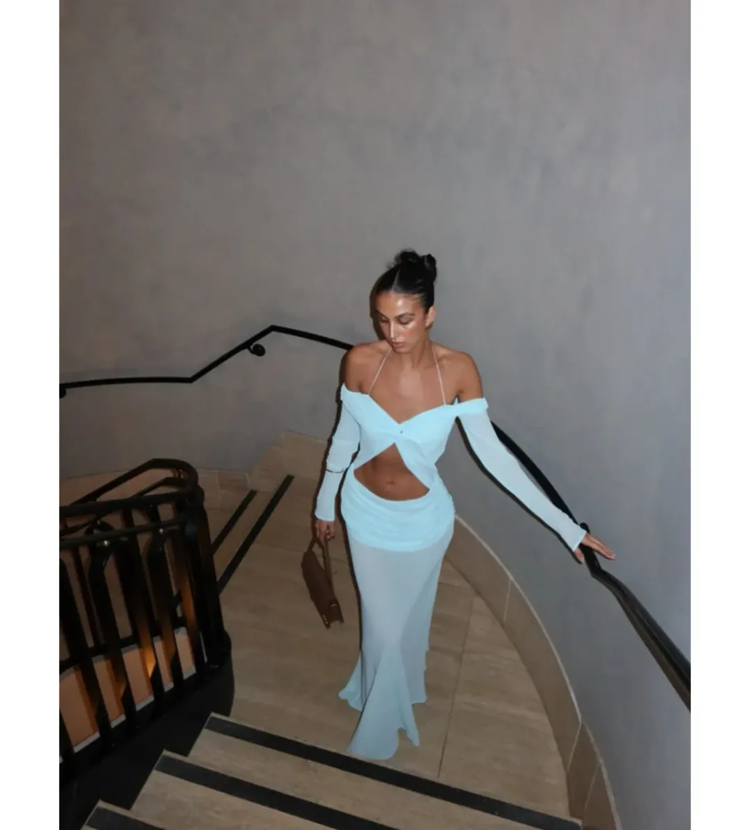 Natalie Rolt Emily Gown in Baby Blue Size 1 / AU 8 for rent on The Volte - main image