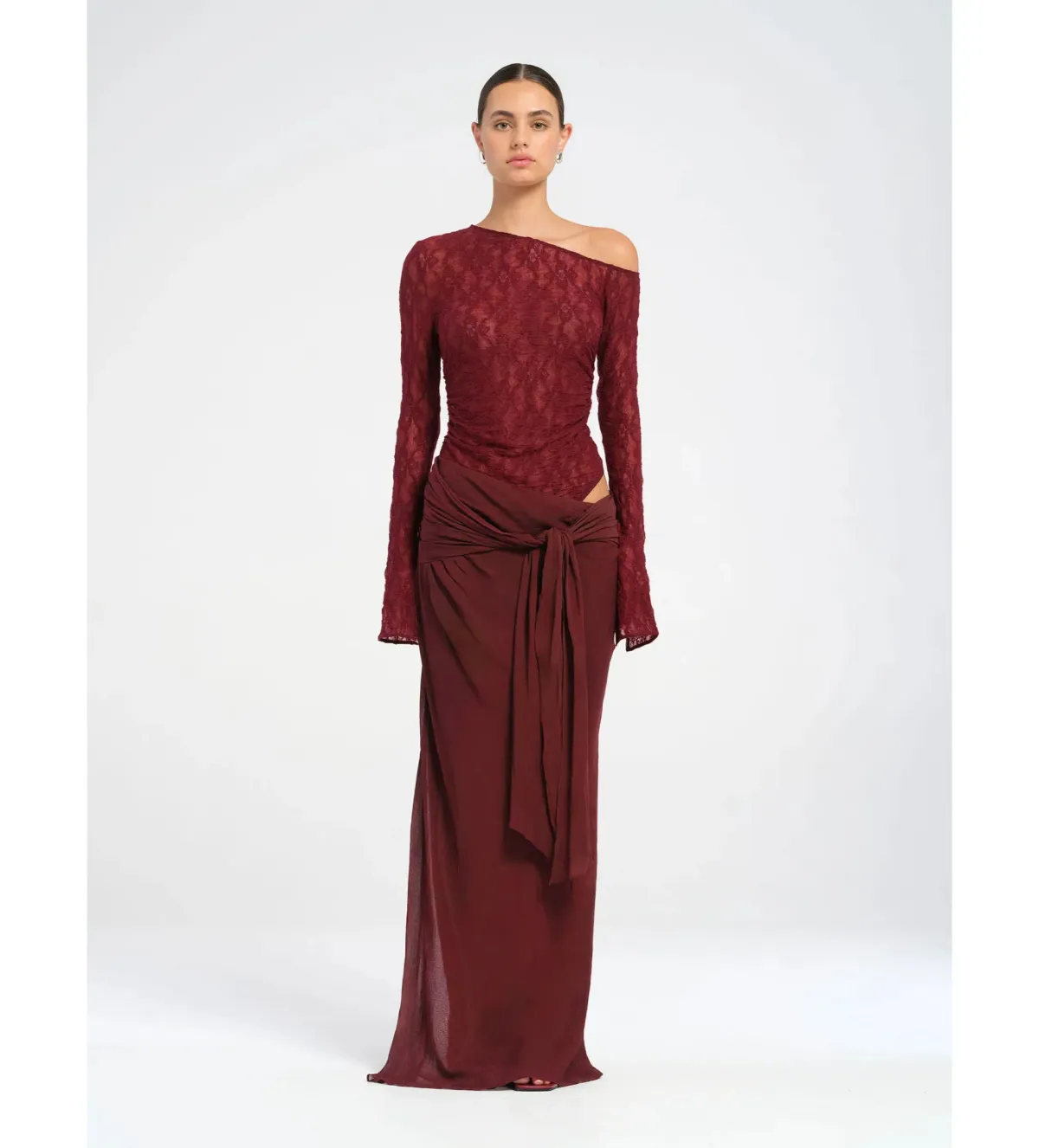 Benni Nova Maxi Dress in Maroon Size M/ AU 10 for rent on The Volte - main image