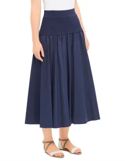 Simkhai Stella Maxi Skirt With Knit Yoke Blue Size 8 for rent on The Volte - image 2