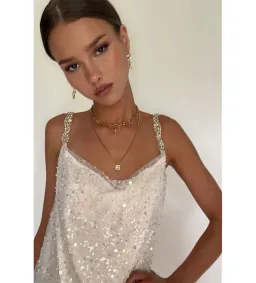 Sisters the Label Sofia Mini Dress Embellished Pearl Silk One Size for rent on The Volte - image 5